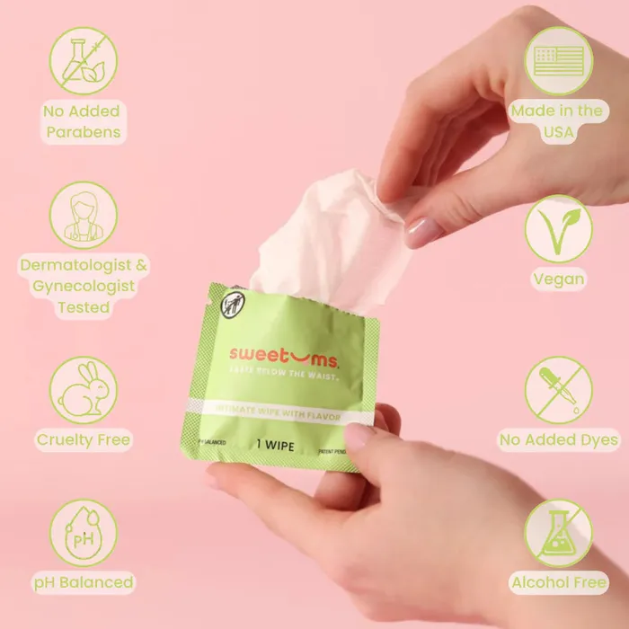 Male Sex Toys Sweetums Sweetums Flavored Intimate Wipes 10Pack