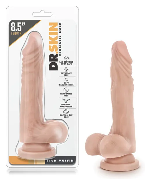 Blush Novelties Dildos Dr Skin Stud Muffin Dong Wsuction Cup Beige