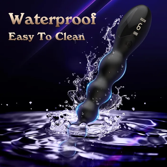 AdultLuxe LuxeFlex Vibrating Anal Beads with Digital Display Bozatta Male Sex Toys
