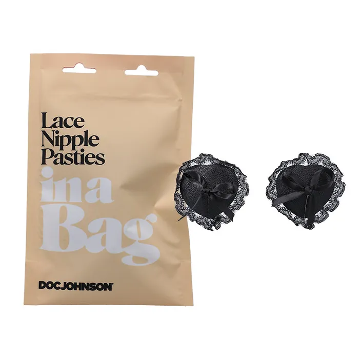 Anal In A Bag Lace Nipple Pasties Black Doc Johnson