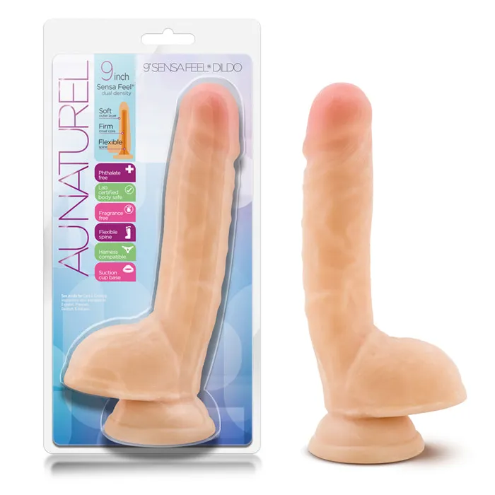 Au Naturel 8In Sensa Feel Dildo Beige Blush Dildos