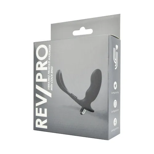 Male Sex Toys REV RevPro Vibrating Prostate Massager with Cock Ring Ribbed Bulbous Tip for Ultimate Stimulation