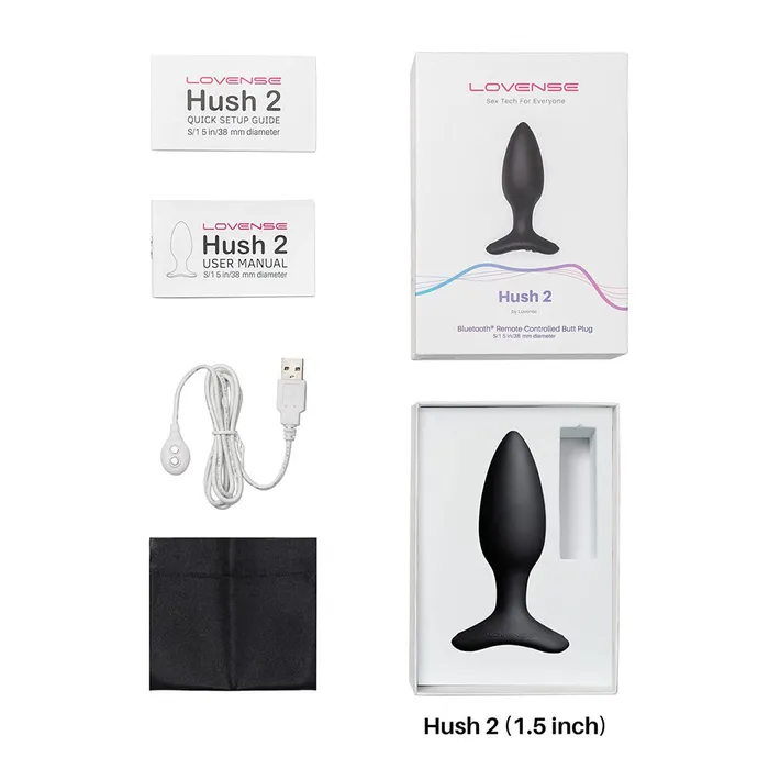 Lovense Anal Lovense Hush 2 Appcontrolled Vibrating Butt Plug 15 Inch