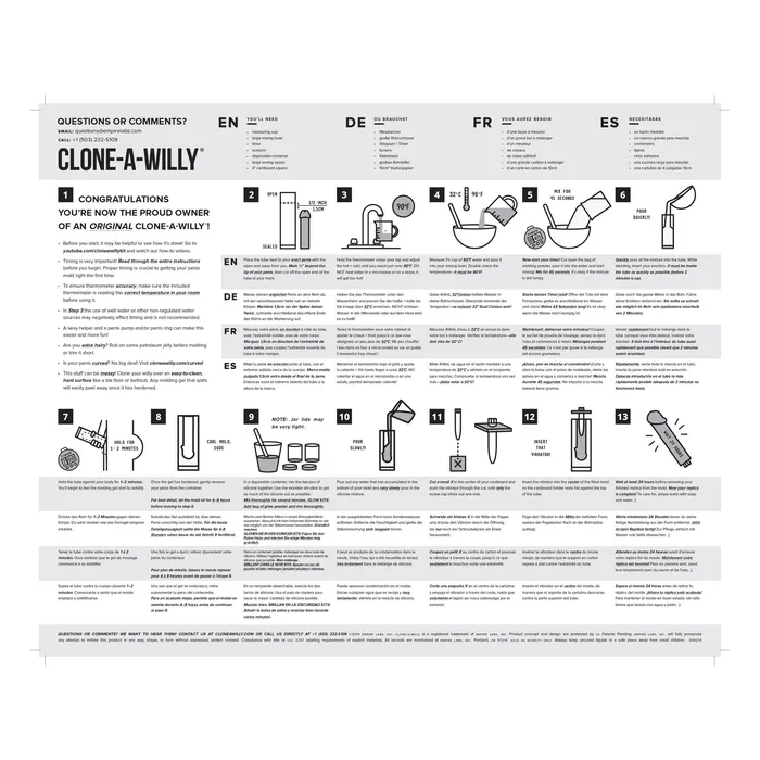 Male Sex Toys Clone a Willy DIY Vibrating Silicone Penis Kit Light Tone Clone A Willy