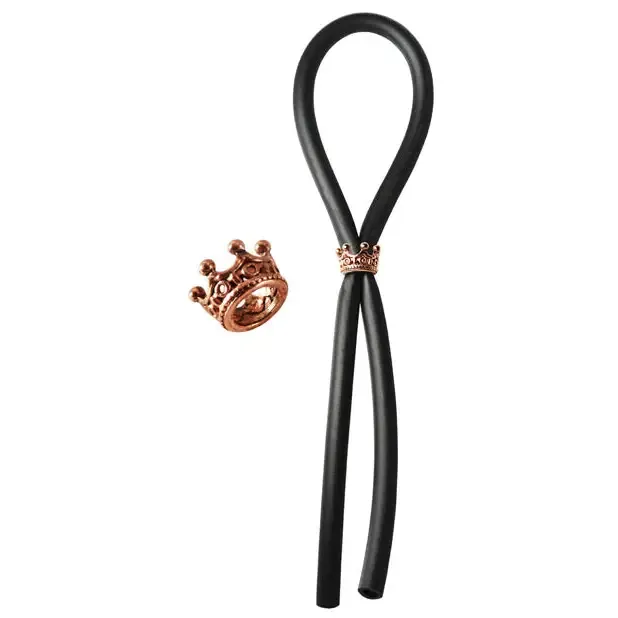 Anal Bolo Silicone Lasso Wrose Gold Crown Slider Ring Black Phs International Anal Bolo Silicone Lasso Wrose Gold Crown Slider Ring Black Phs International
