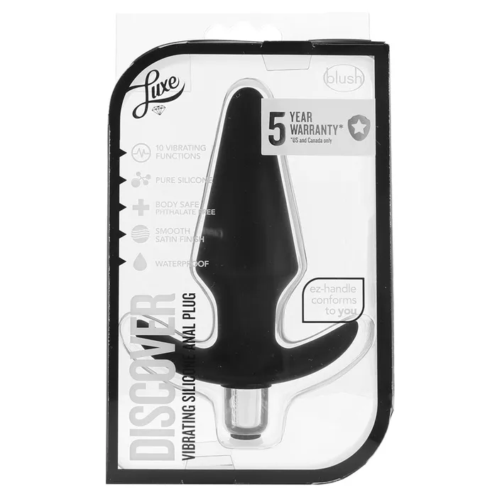 Anal Luxe Discover Vibrating Silicone Butt Plug in Black Blush Anal Luxe Discover Vibrating Silicone Butt Plug in Black Blush