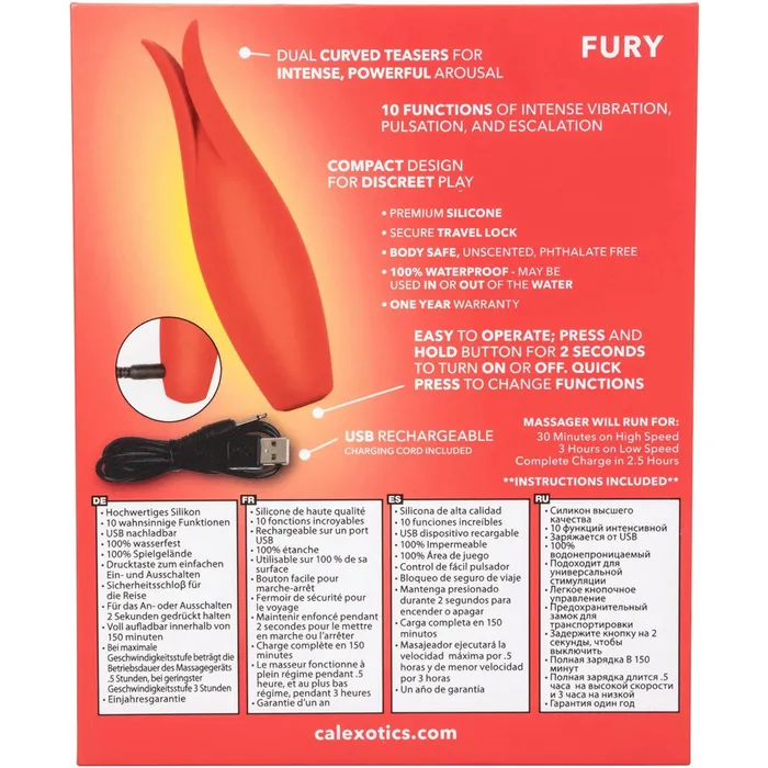CalExotics Red Hot Fury Clitoral Vibrator Red CalExotics Vibrators