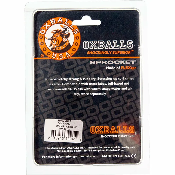 Oxballs Sprocket Cockring Ice Blue Oxballs Vibrators