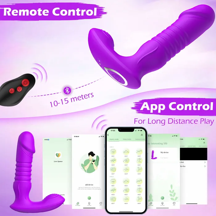 Amovibe Female Sex Toys Dildo G Spot Vibrator with Thrusting Vibrating Functions