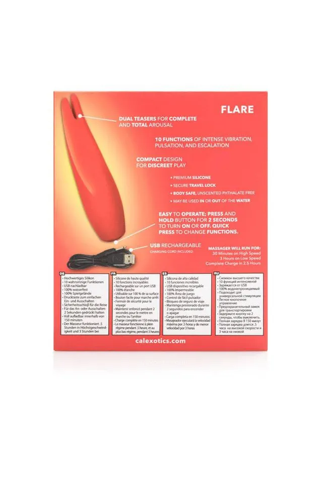 Cal Exotics Red Hot Flare Vibrator Red Cal Exotics Vibrators