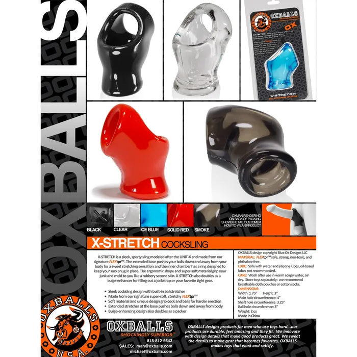 Dildos OXBALLS Oxballs X Stretch Cocksling Clear