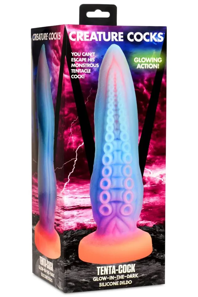 Dildos XR Brands Creature Cocks TentaCock GlowInTheDark Silicone Dildo Mulicolour XR Brands