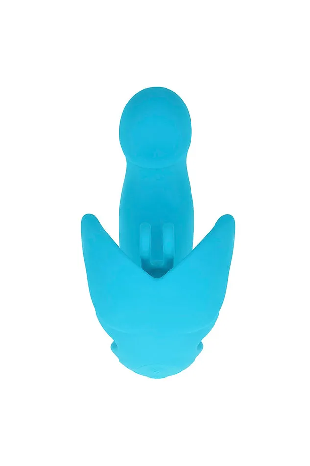 Evolved Vibrators Evolved Novelties Spread Your Wings Dual Vibrator With ComeHither Motion Turquoise