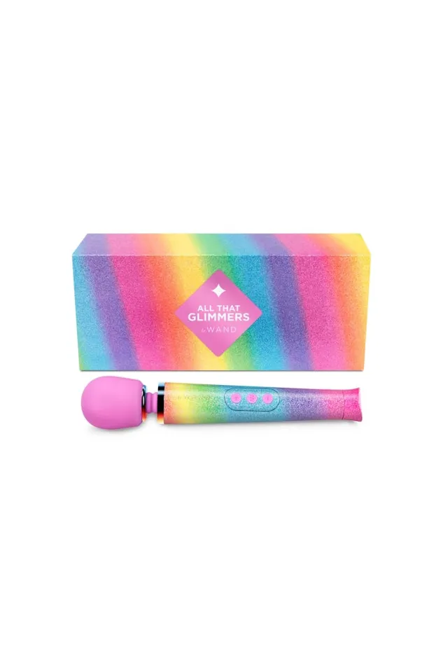 Le Wand Petite Rechargeable Vibrating Massage Wand Rainbow Ombre Le Wand Female Sex Toys