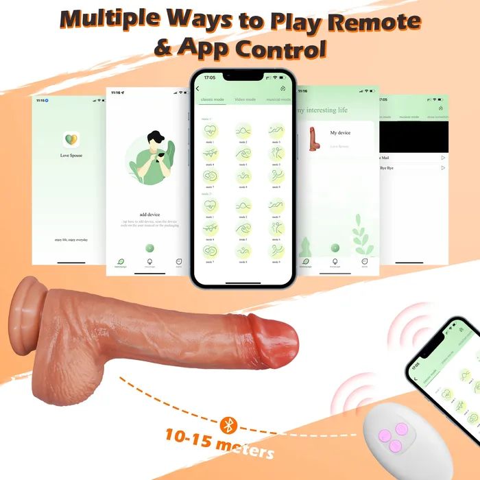 Thrusting Dildo with Vibration Amovibe Female Sex Toys