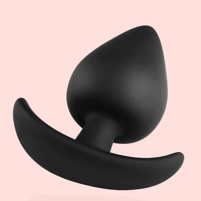 Anal LAZADASEXTOYS Anal Butt Plug Metal Balls Inside Soft Black Silicone Waterproof Prostate Anal Butt Plug Massager Beads Trainer for Women Men