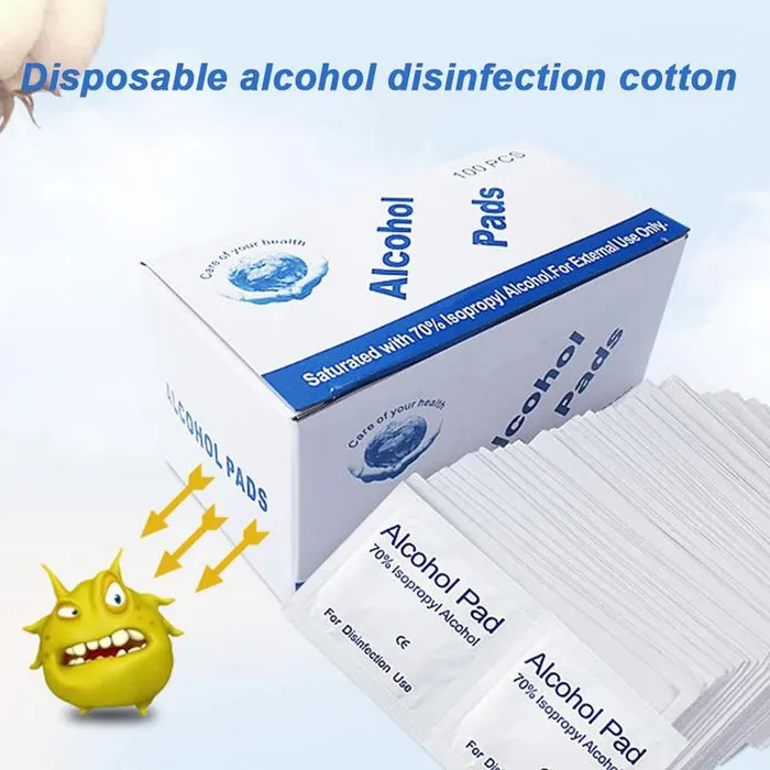 Dildos LAZADASEXTOYS Protective Equipment 100 Pcs Alcohol Wet Wipe Disposable Disinfection Prep Swap Pad Antiseptic Skin Cleaning Care Jewelry Mobile Phone Clean Wipe