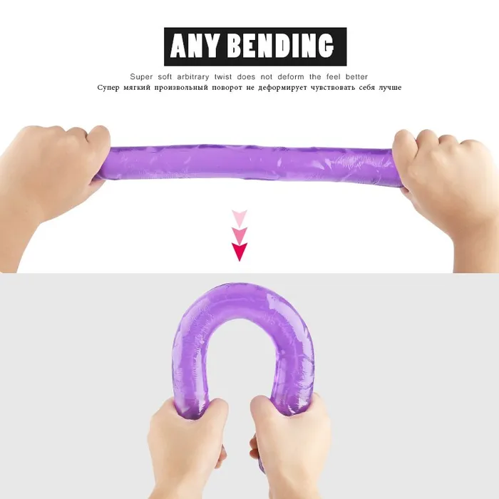 Silicone Jelly Dildo Double Head Realistic Anal Dildos Artificail Big Penis Lesbian U Shape Dildo G Spot Massager Women Sex Toys LAZADASEXTOYS Female Sex Toys