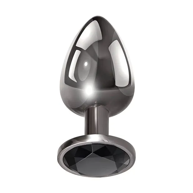 Evolved Anal Evolved Black Gem Metal Anal Plug Set Silver
