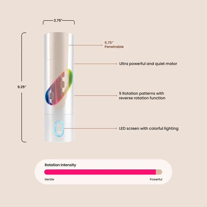 Pipedream Products Male Sex Toys PDX Extreme Rechargeable RotoBator Pssy rotating masturbator