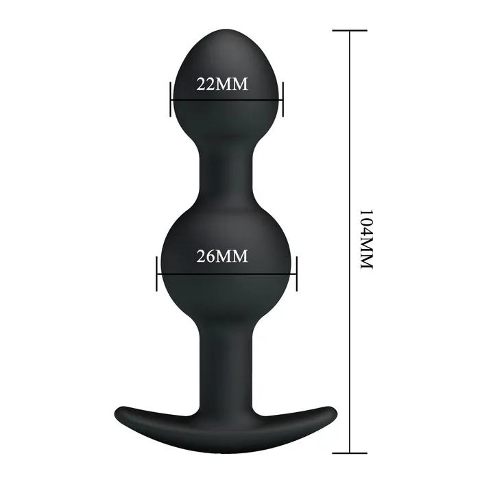 Pretty Love Anal Pretty Love Heavy Balls Silicone Butt Plug Black
