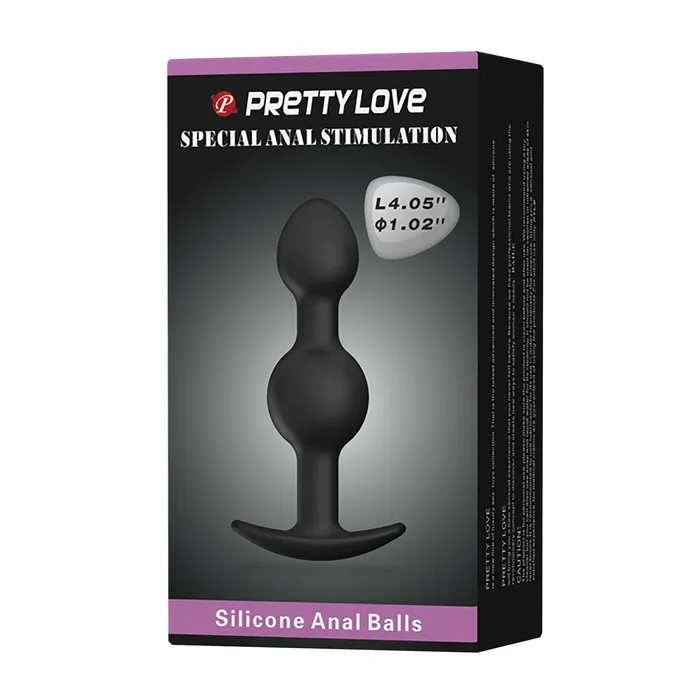 Pretty Love Anal Pretty Love Heavy Balls Silicone Butt Plug Black