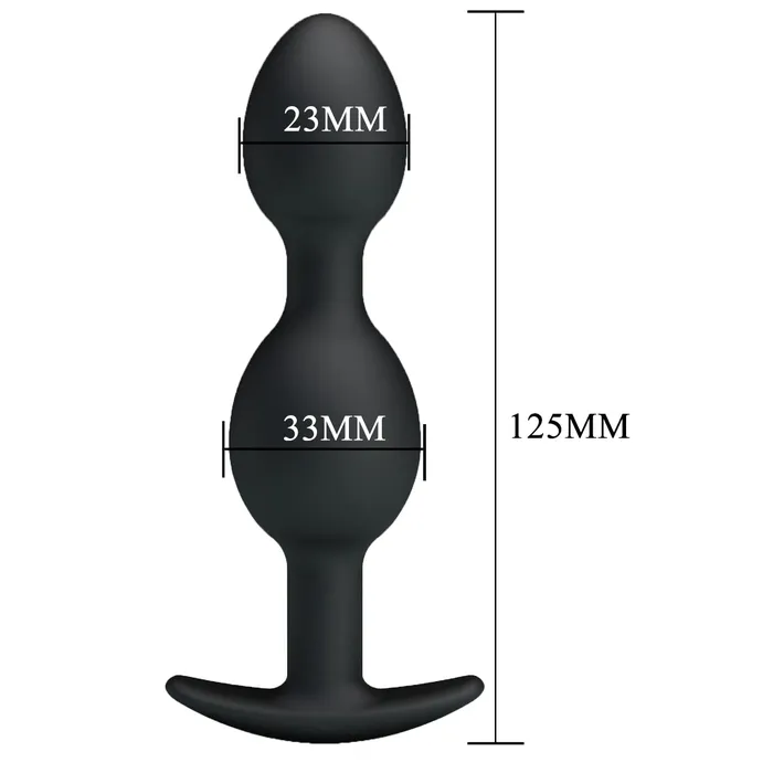 Pretty Love Anal Pretty Love Heavy Balls Silicone Butt Plug Black