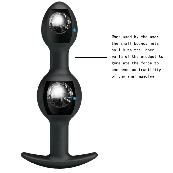 Pretty Love Anal Pretty Love Heavy Balls Silicone Butt Plug Black