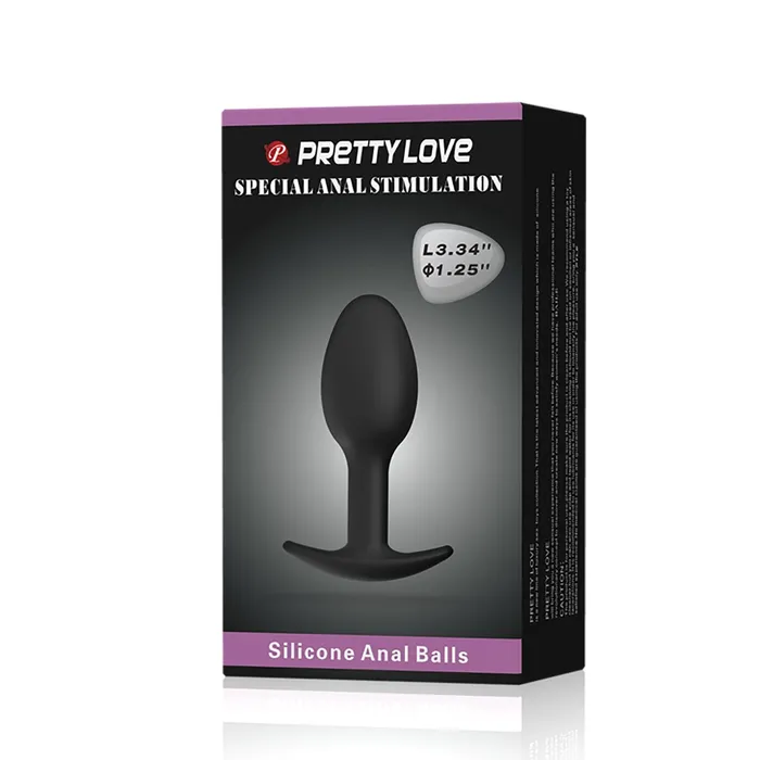 Pretty Love Anal Pretty Love Heavy Balls Silicone Butt Plug Black