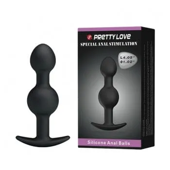 Pretty Love Anal Pretty Love Heavy Balls Silicone Butt Plug Black
